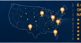 United States Tour map with six city markers